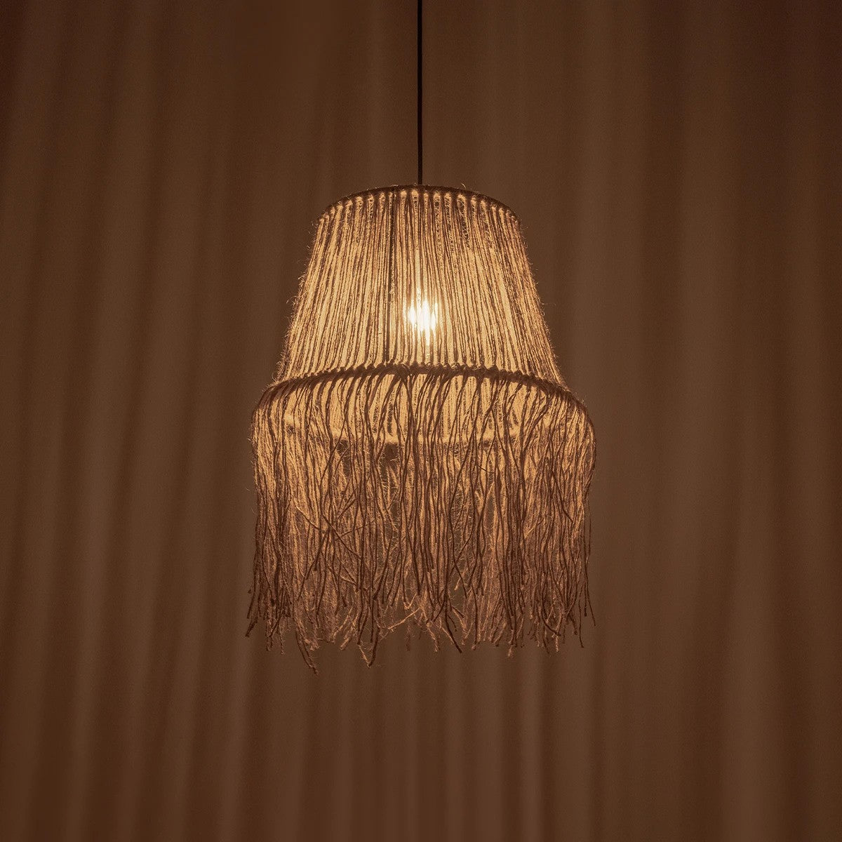 GLOBOSTAR® ROKA 205-0075 Boho Κρεμαστό Φωτιστικό Οροφής με Ντουί 1 x E27 AC 220-240V IP20 - Μπεζ - M30 x Π30 x Υ45cm - ledmania.gr