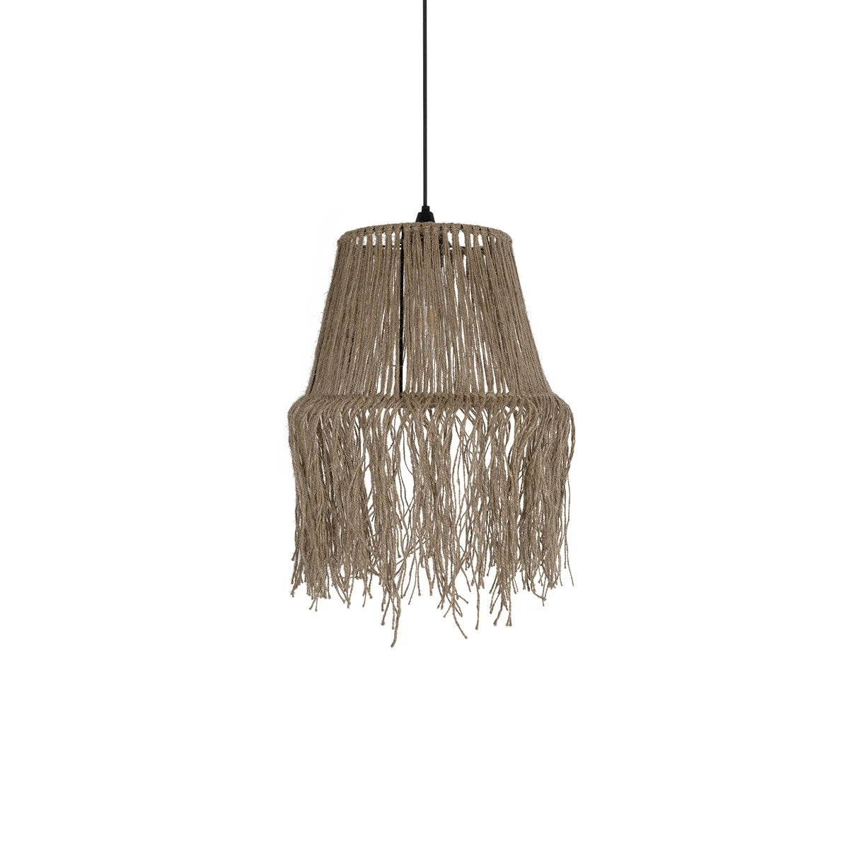 GLOBOSTAR® ROKA 205-0075 Boho Κρεμαστό Φωτιστικό Οροφής με Ντουί 1 x E27 AC 220-240V IP20 - Μπεζ - M30 x Π30 x Υ45cm - ledmania.gr