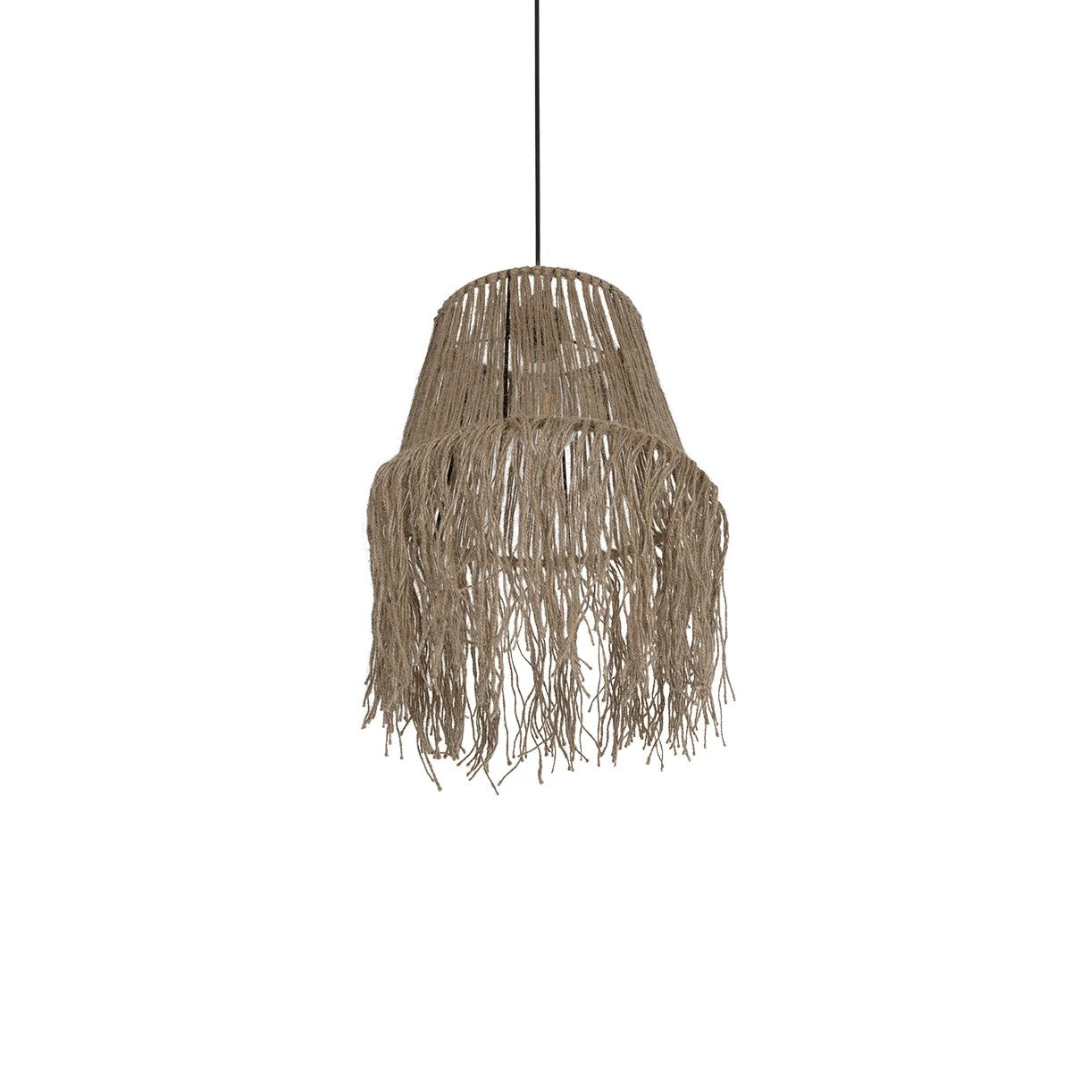 GLOBOSTAR® ROKA 205-0075 Boho Κρεμαστό Φωτιστικό Οροφής με Ντουί 1 x E27 AC 220-240V IP20 - Μπεζ - M30 x Π30 x Υ45cm - ledmania.gr
