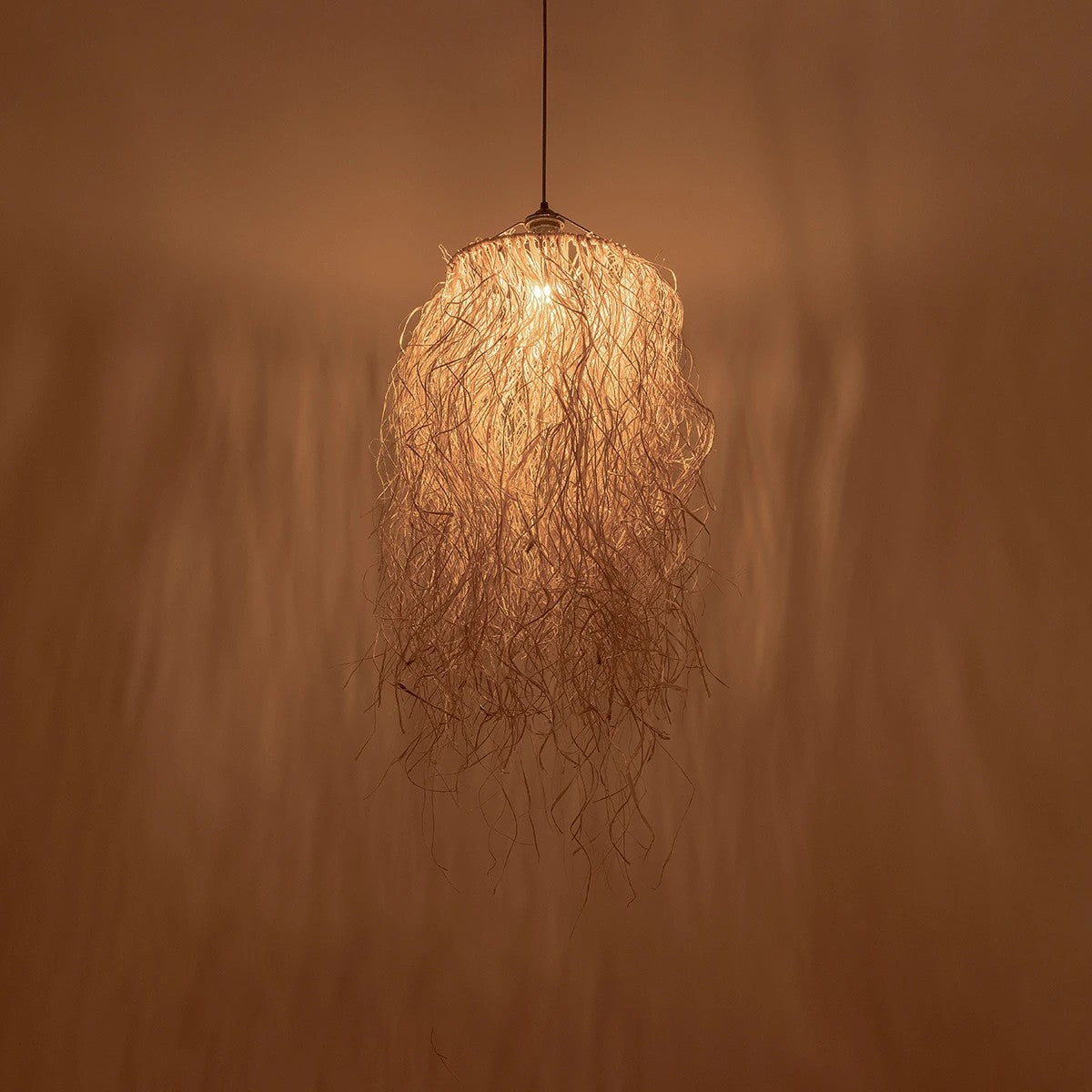 GLOBOSTAR® PIOVERE 205-0078 Boho Κρεμαστό Φωτιστικό Οροφής με Ντουί 1 x E27 AC 220-240V IP20 - Μπεζ - M35 x Π35 x Υ70cm - ledmania.gr