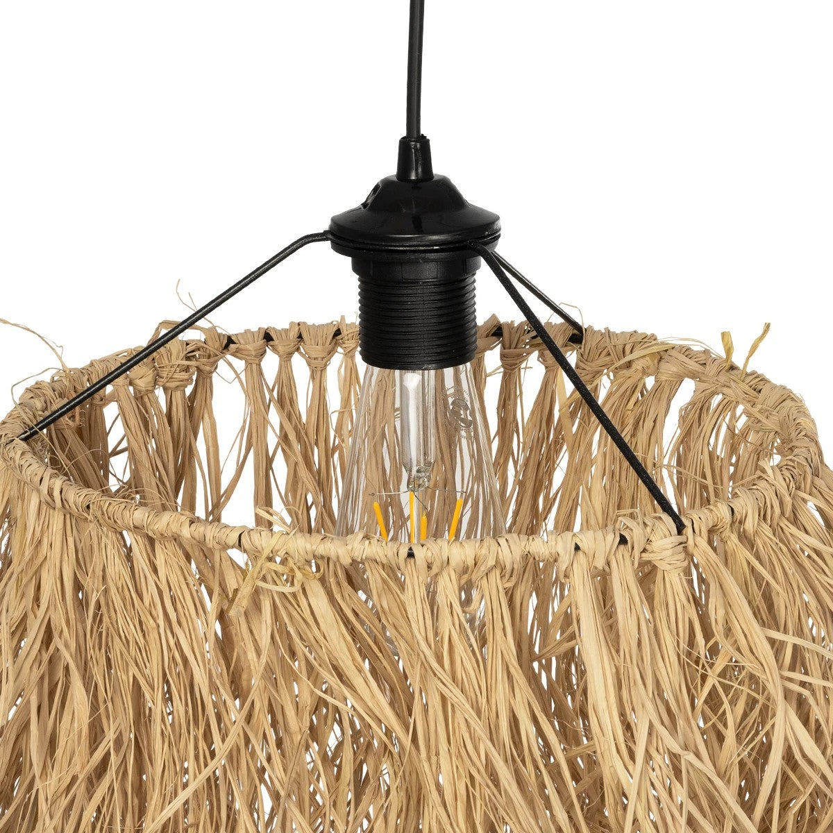 GLOBOSTAR® PIOVERE 205-0078 Boho Κρεμαστό Φωτιστικό Οροφής με Ντουί 1 x E27 AC 220-240V IP20 - Μπεζ - M35 x Π35 x Υ70cm - ledmania.gr