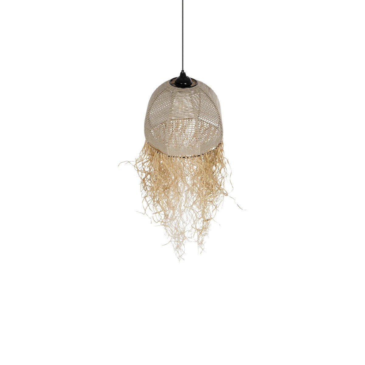 GLOBOSTAR® PLUVIA 205-0082 Boho Κρεμαστό Φωτιστικό Οροφής με Ντουί 1 x E27 AC 220-240V IP20 - Μπεζ - M30 x Π30 x Υ70cm - ledmania.gr