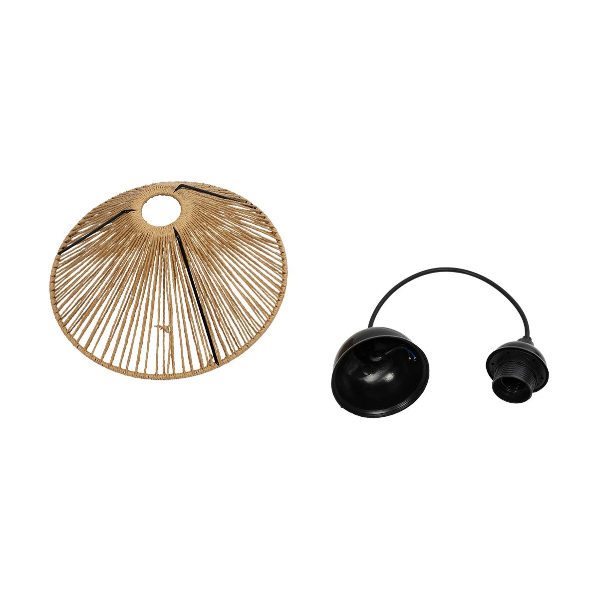 GLOBOSTAR® FUNIS 205-0084 Boho Κρεμαστό Φωτιστικό Οροφής με Ντουί 1 x E27 AC 220-240V IP20 - Μπεζ - M25 x Π25 x Υ16cm - ledmania.gr