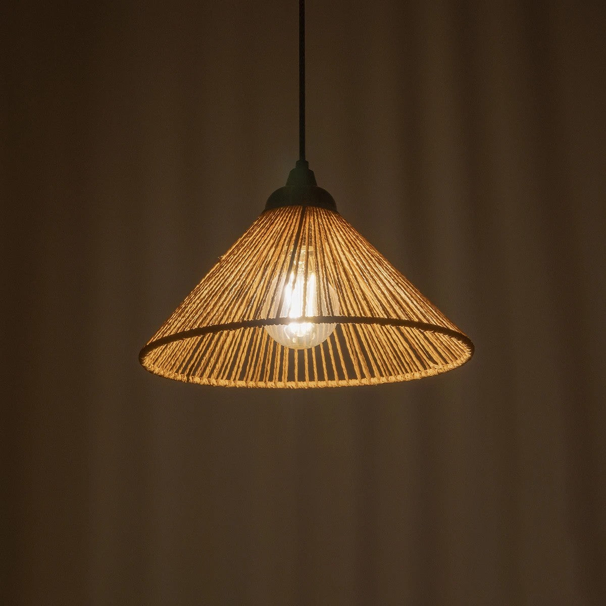 GLOBOSTAR® FUNIS 205-0084 Boho Κρεμαστό Φωτιστικό Οροφής με Ντουί 1 x E27 AC 220-240V IP20 - Μπεζ - M25 x Π25 x Υ16cm - ledmania.gr