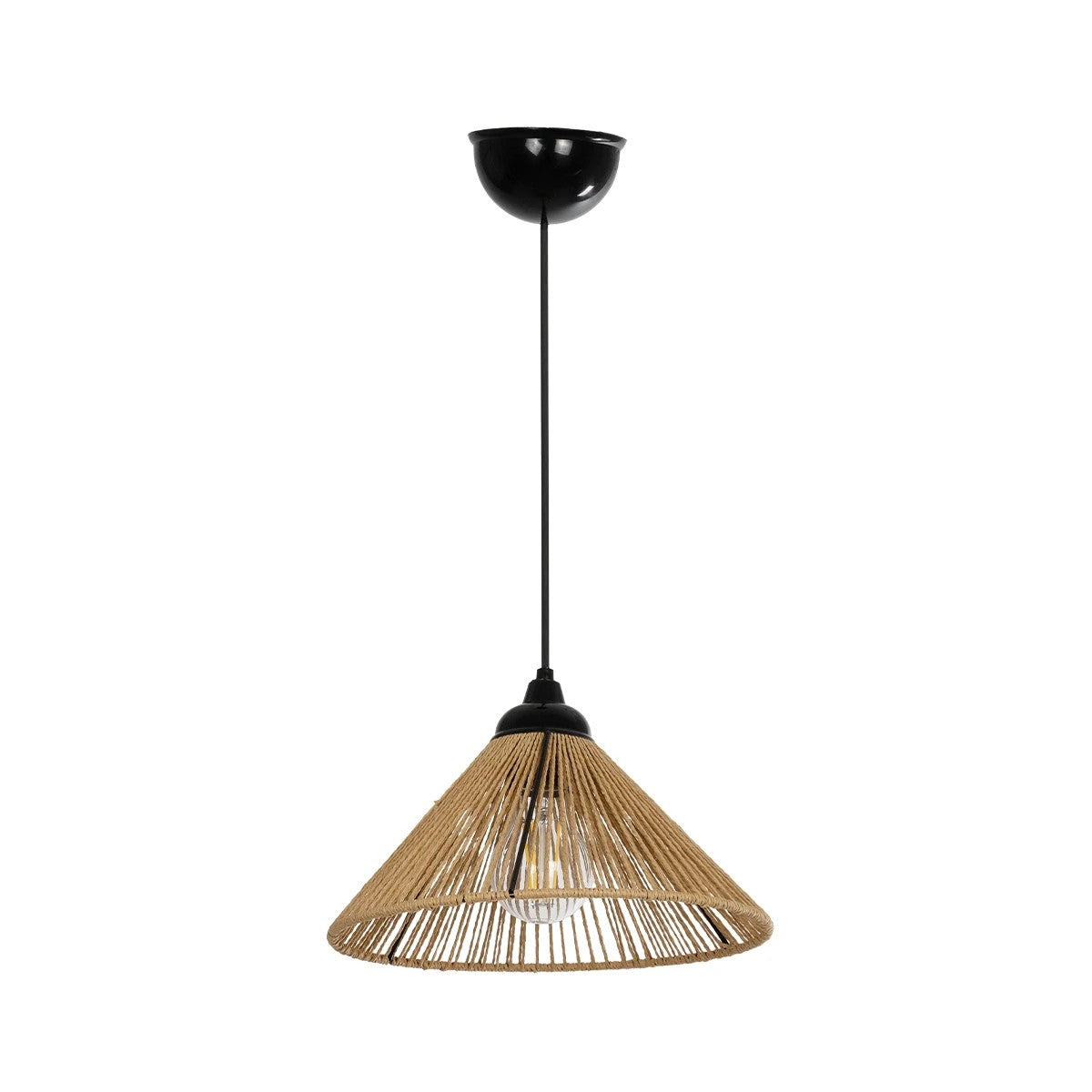 GLOBOSTAR® FUNIS 205-0084 Boho Κρεμαστό Φωτιστικό Οροφής με Ντουί 1 x E27 AC 220-240V IP20 - Μπεζ - M25 x Π25 x Υ16cm - ledmania.gr