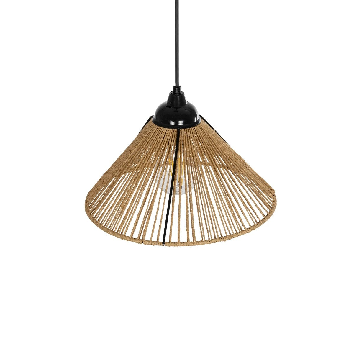 GLOBOSTAR® FUNIS 205-0084 Boho Κρεμαστό Φωτιστικό Οροφής με Ντουί 1 x E27 AC 220-240V IP20 - Μπεζ - M25 x Π25 x Υ16cm - ledmania.gr