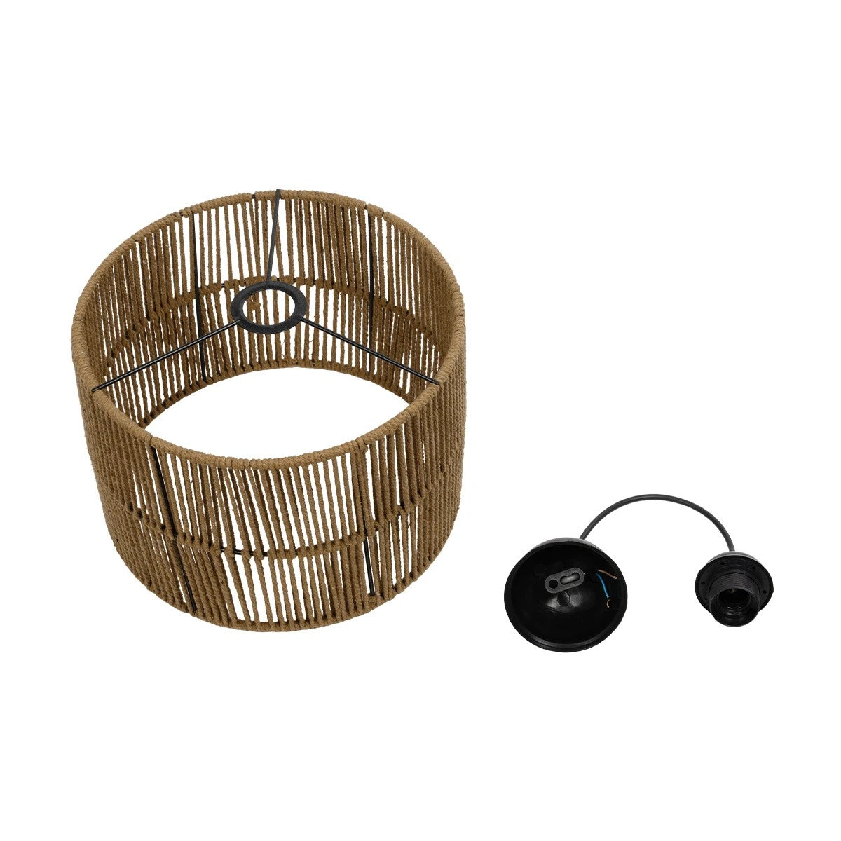 GLOBOSTAR® SAFA 205-0085 Boho Κρεμαστό Φωτιστικό Οροφής με Ντουί 1 x E27 AC 220-240V IP20 - Μπεζ - M30 x Π30 x Υ26cm - ledmania.gr