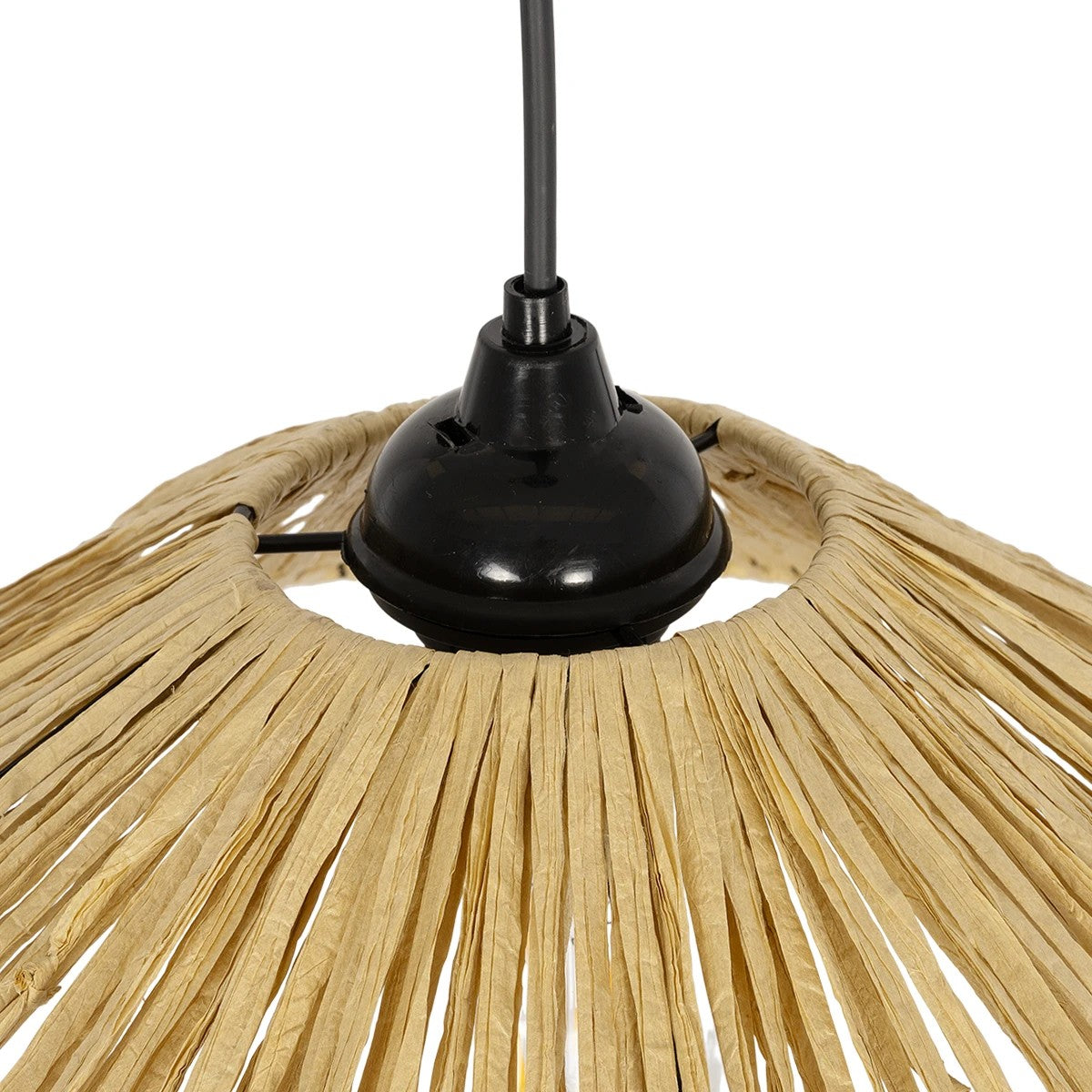 GLOBOSTAR® CHAPEAU 205-0086 Boho Κρεμαστό Φωτιστικό Οροφής με Ντουί 1 x E27 AC 220-240V IP20 - Μπεζ - M41 x Π41 x Υ17cm