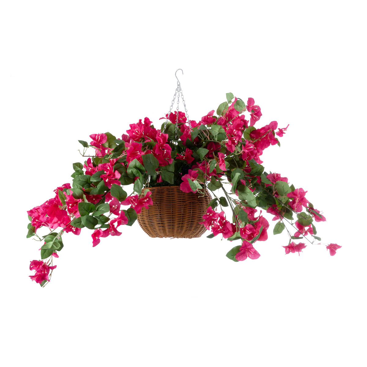 GloboStar® Artificial Garden RHODODENDRON HANGING PLANT 20634 Τεχνητό Κρεμαστό Διακοσμητικό Φυτό Τριανταφυλλιάς Y60cm - ledmania.gr