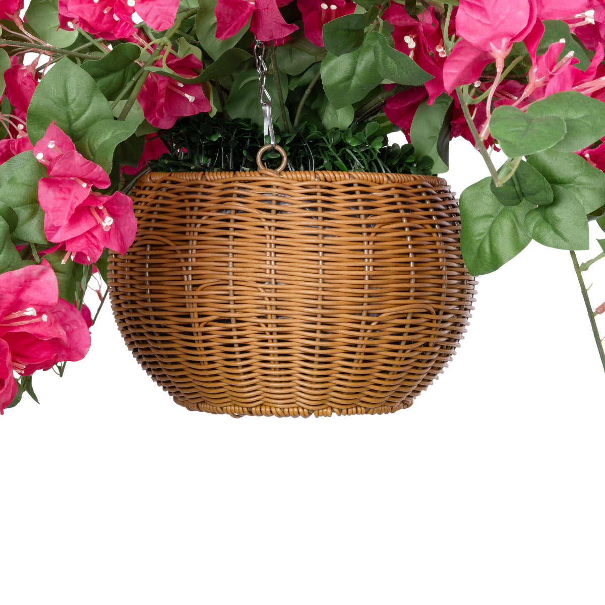 GloboStar® Artificial Garden RHODODENDRON HANGING PLANT 20634 Τεχνητό Κρεμαστό Διακοσμητικό Φυτό Τριανταφυλλιάς Y60cm - ledmania.gr