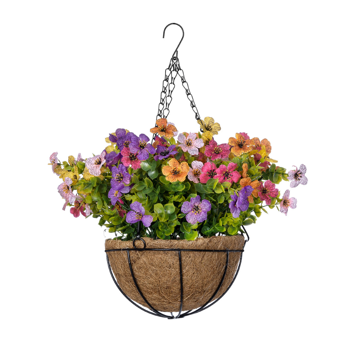 GloboStar® Artificial Garden GERBERA HANGING PLANT 20635 Τεχνητό Κρεμαστό Διακοσμητικό Φυτό Ζέρμπερας Y55cm - ledmania.gr