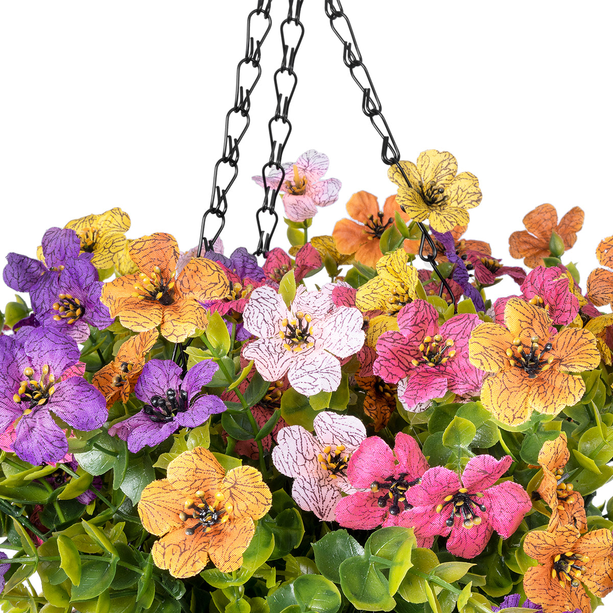 GloboStar® Artificial Garden GERBERA HANGING PLANT 20635 Τεχνητό Κρεμαστό Διακοσμητικό Φυτό Ζέρμπερας Y55cm - ledmania.gr