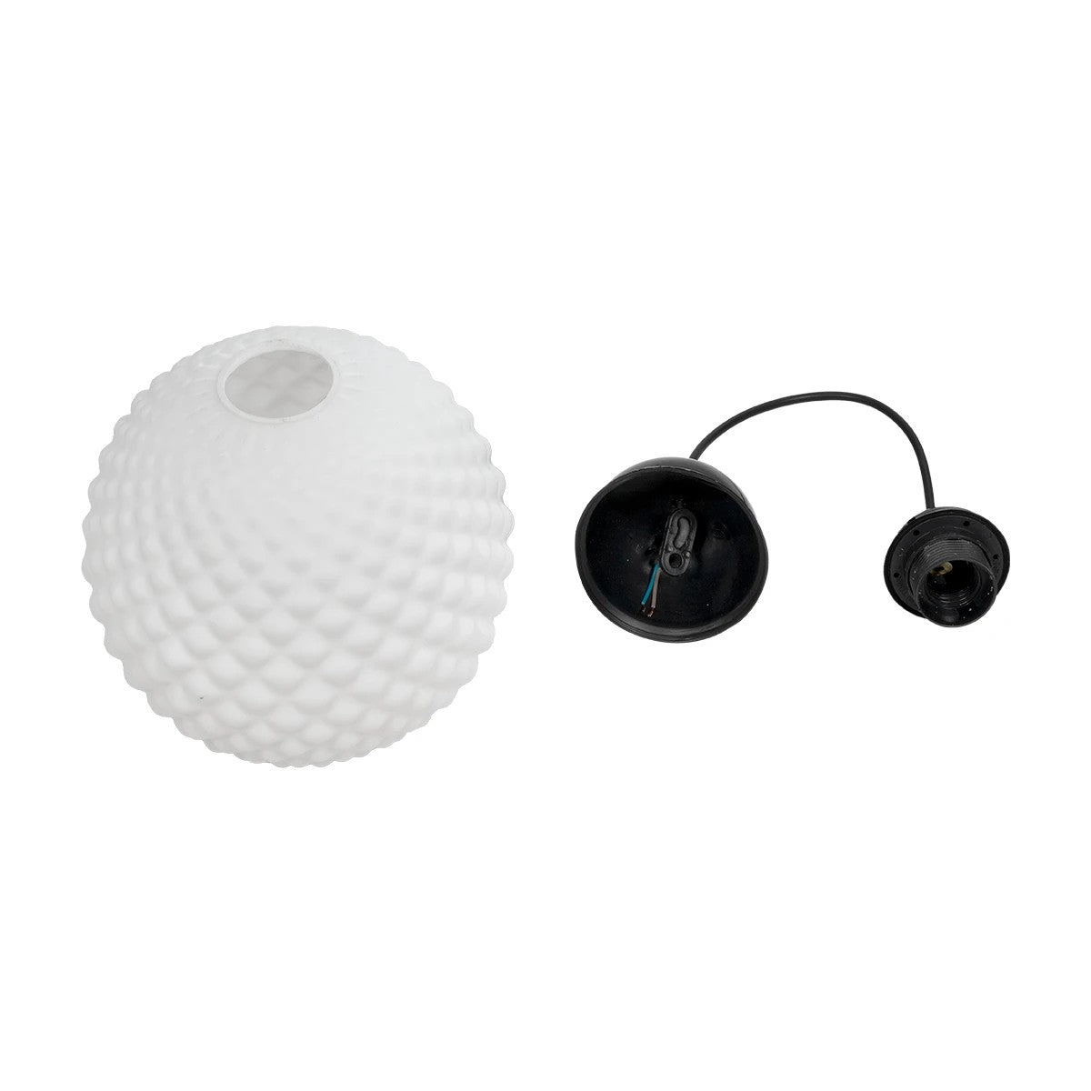 GLOBOSTAR® KEGEL 206-0004 Μοντέρνο Κρεμαστό Φωτιστικό Οροφής με Ντουί 1 x E27 AC 220-240V IP20 - Λευκό - Μ20 x Π20 x Υ20cm