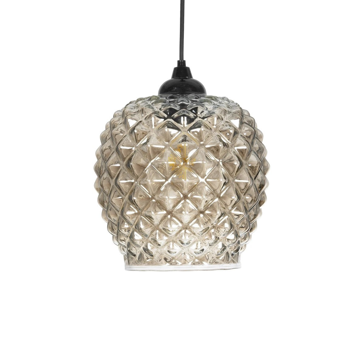 GLOBOSTAR® KEGEL 206-0006 Μοντέρνο Κρεμαστό Φωτιστικό Οροφής με Ντουί 1 x E27 AC 220-240V IP20 - Μαύρο Φιμέ - Μ19 x Π19 x Υ19cm