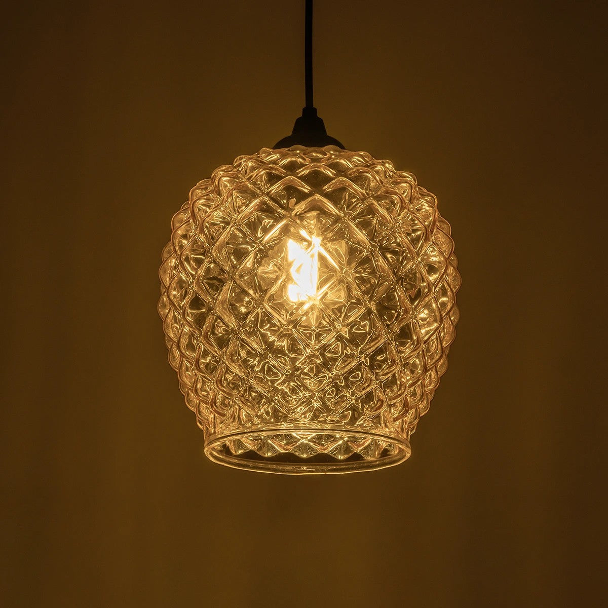 GLOBOSTAR® KEGEL 206-0007 Μοντέρνο Κρεμαστό Φωτιστικό Οροφής με Ντουί 1 x E27 AC 220-240V IP20 - Μελί - Μ19 x Π19 x Υ19cm