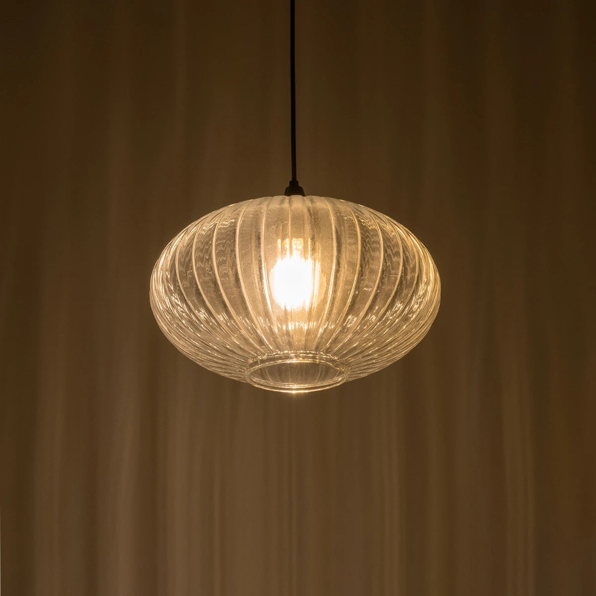 GLOBOSTAR® PERA 206-0009 Μοντέρνο Κρεμαστό Φωτιστικό Οροφής με Ντουί 1 x E27 AC 220-240V IP20 - Διάφανο - Μ30 x Π30 x Υ22cm - ledmania.gr