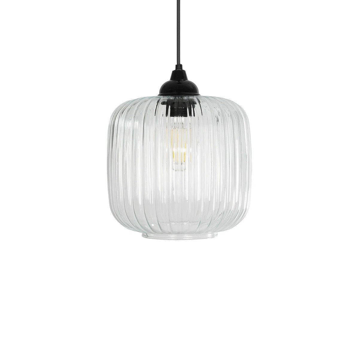 GLOBOSTAR® MELONI 206-0013 Μοντέρνο Κρεμαστό Φωτιστικό Οροφής με Ντουί 1 x E27 AC 220-240V IP20 - Διάφανο - Μ20 x Π20 x Υ24cm - ledmania.gr