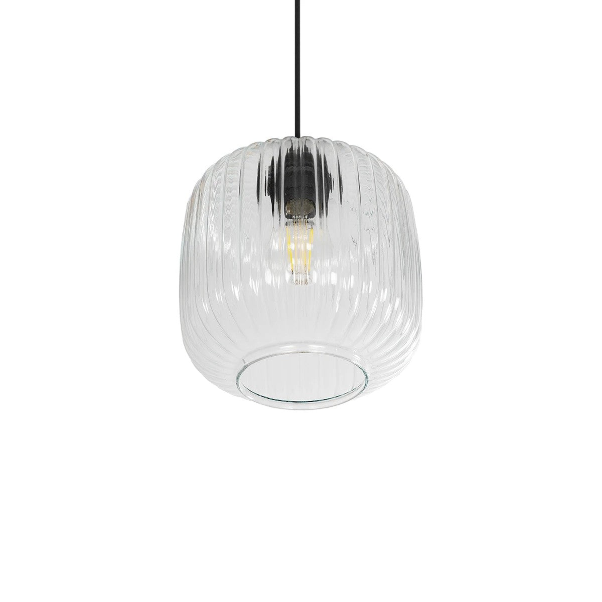 GLOBOSTAR® MELONI 206-0013 Μοντέρνο Κρεμαστό Φωτιστικό Οροφής με Ντουί 1 x E27 AC 220-240V IP20 - Διάφανο - Μ20 x Π20 x Υ24cm - ledmania.gr