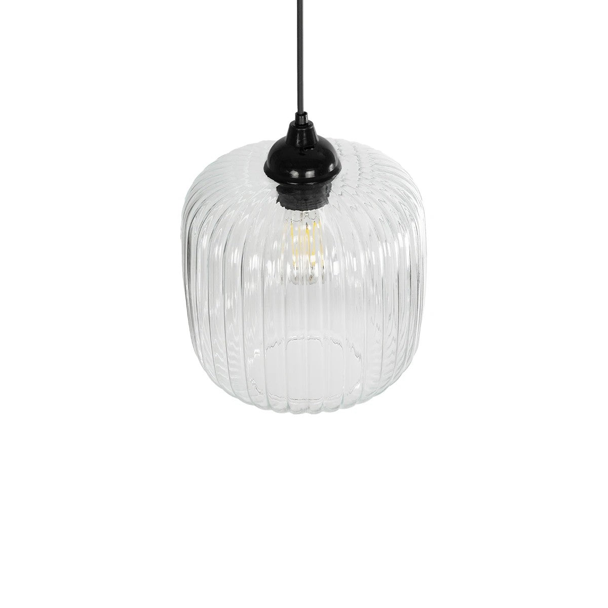 GLOBOSTAR® MELONI 206-0013 Μοντέρνο Κρεμαστό Φωτιστικό Οροφής με Ντουί 1 x E27 AC 220-240V IP20 - Διάφανο - Μ20 x Π20 x Υ24cm - ledmania.gr