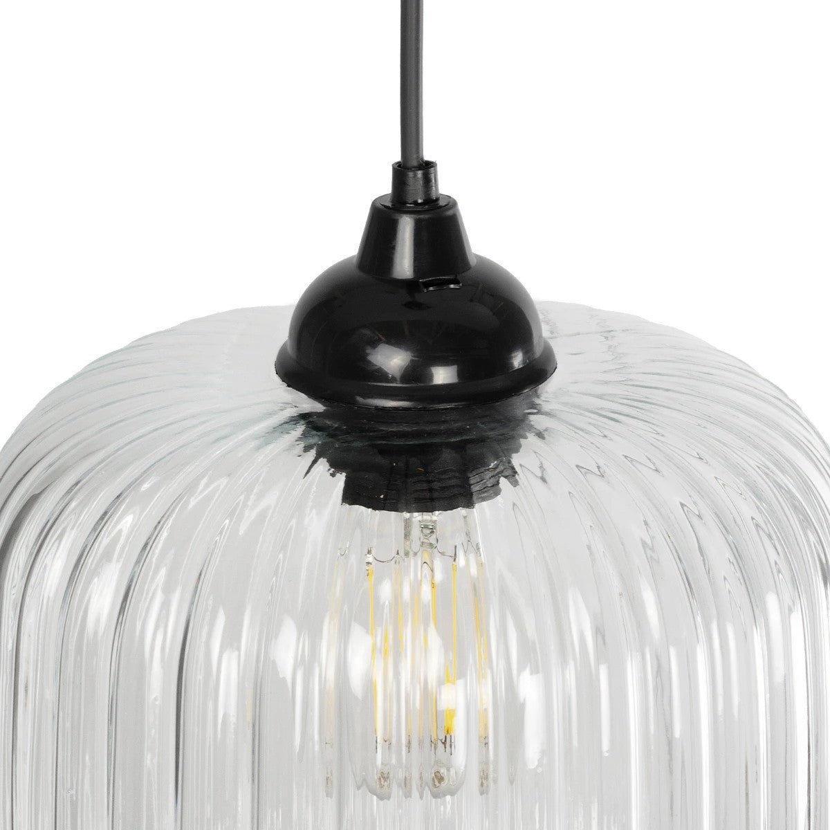 GLOBOSTAR® MELONI 206-0013 Μοντέρνο Κρεμαστό Φωτιστικό Οροφής με Ντουί 1 x E27 AC 220-240V IP20 - Διάφανο - Μ20 x Π20 x Υ24cm - ledmania.gr