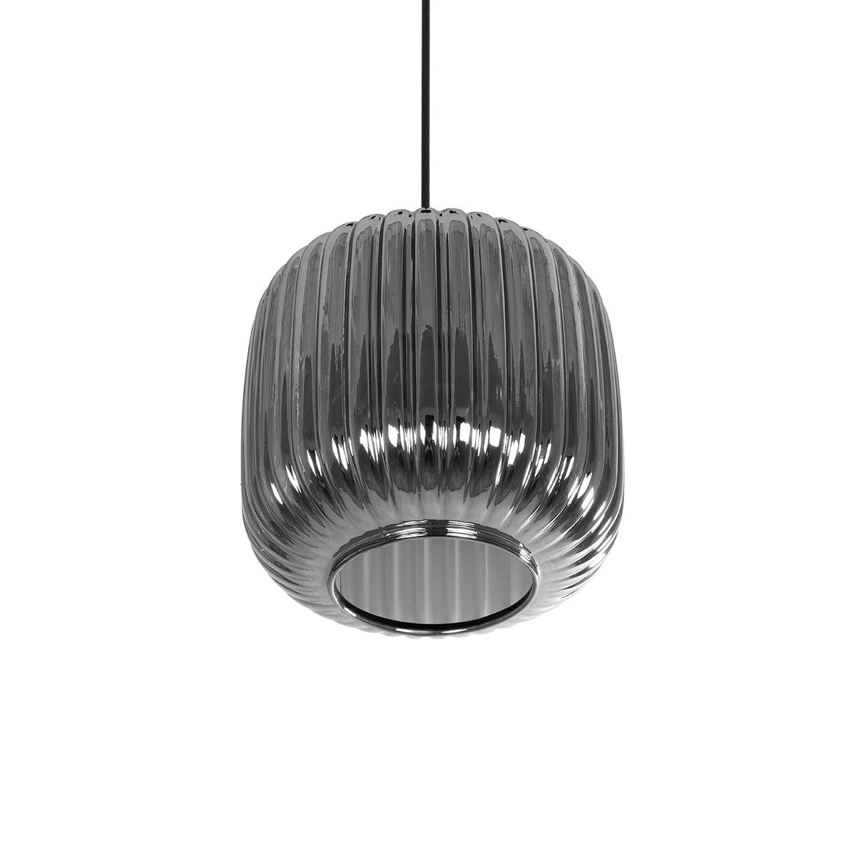 GLOBOSTAR® MELONI 206-0014 Μοντέρνο Κρεμαστό Φωτιστικό Οροφής με Ντουί 1 x E27 AC 220-240V IP20 - Μαύρο Φιμέ - Μ20 x Π20 x Υ24cm - ledmania.gr