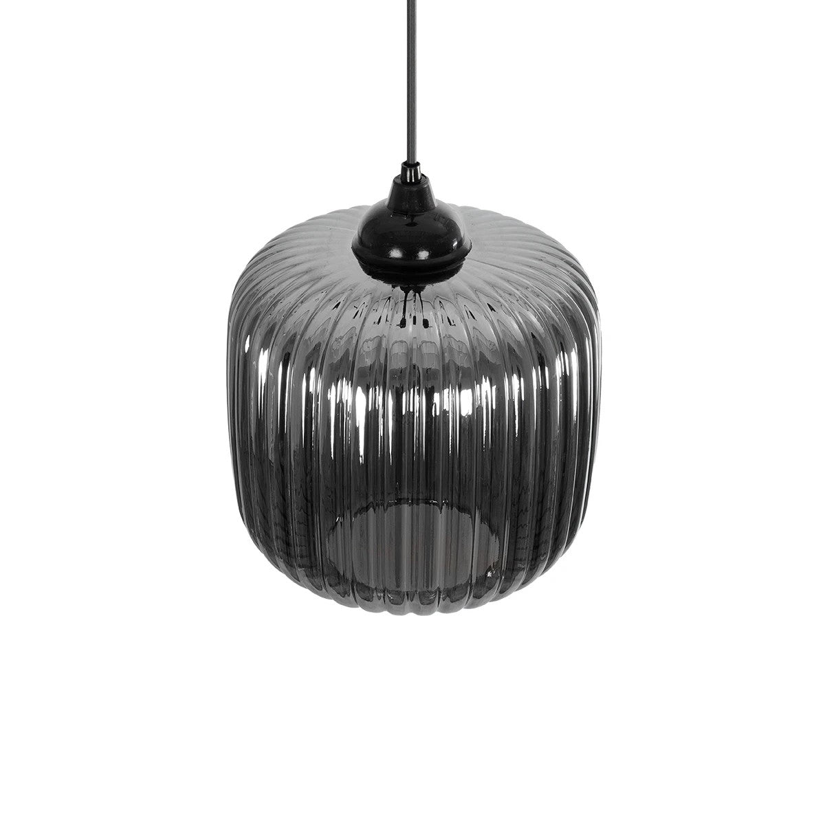 GLOBOSTAR® MELONI 206-0014 Μοντέρνο Κρεμαστό Φωτιστικό Οροφής με Ντουί 1 x E27 AC 220-240V IP20 - Μαύρο Φιμέ - Μ20 x Π20 x Υ24cm - ledmania.gr