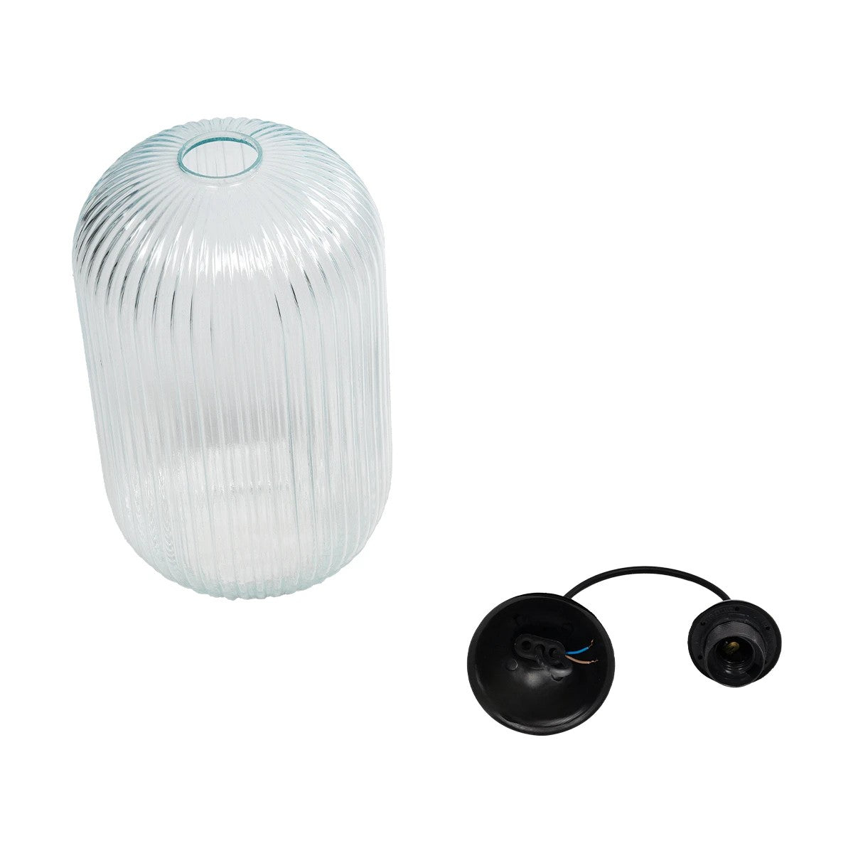 GLOBOSTAR® MELONI 206-0017 Μοντέρνο Κρεμαστό Φωτιστικό Οροφής με Ντουί 1 x E27 AC 220-240V IP20 - Διάφανο - Μ20 x Π20 x Υ38cm - ledmania.gr