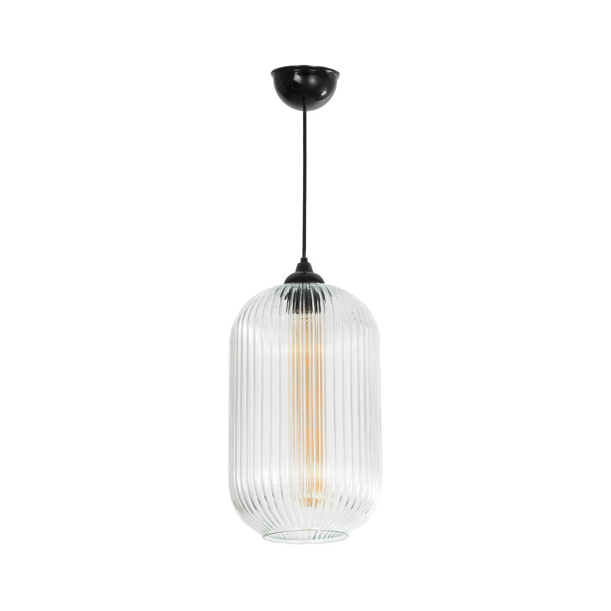 GLOBOSTAR® MELONI 206-0017 Μοντέρνο Κρεμαστό Φωτιστικό Οροφής με Ντουί 1 x E27 AC 220-240V IP20 - Διάφανο - Μ20 x Π20 x Υ38cm - ledmania.gr