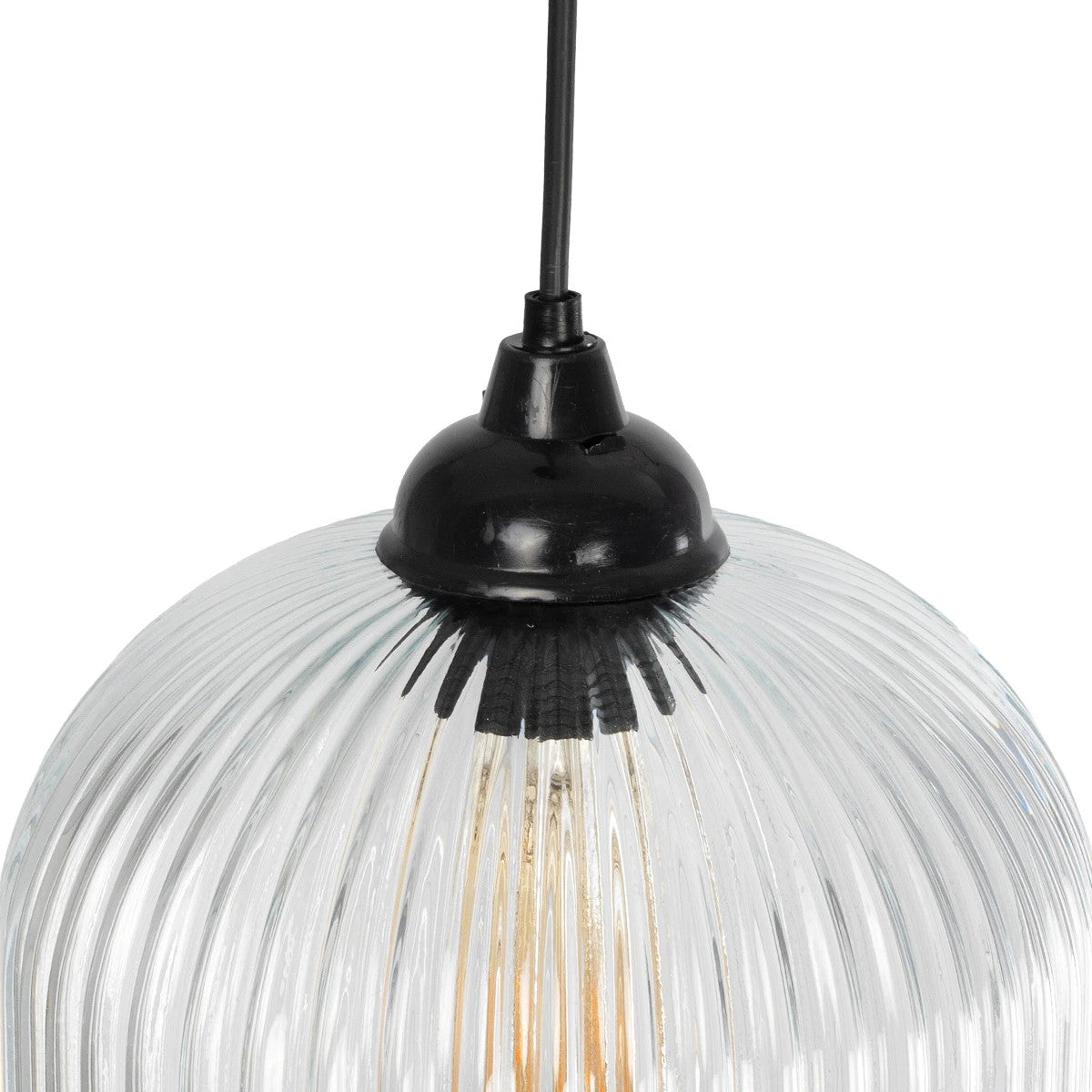 GLOBOSTAR® MELONI 206-0017 Μοντέρνο Κρεμαστό Φωτιστικό Οροφής με Ντουί 1 x E27 AC 220-240V IP20 - Διάφανο - Μ20 x Π20 x Υ38cm - ledmania.gr