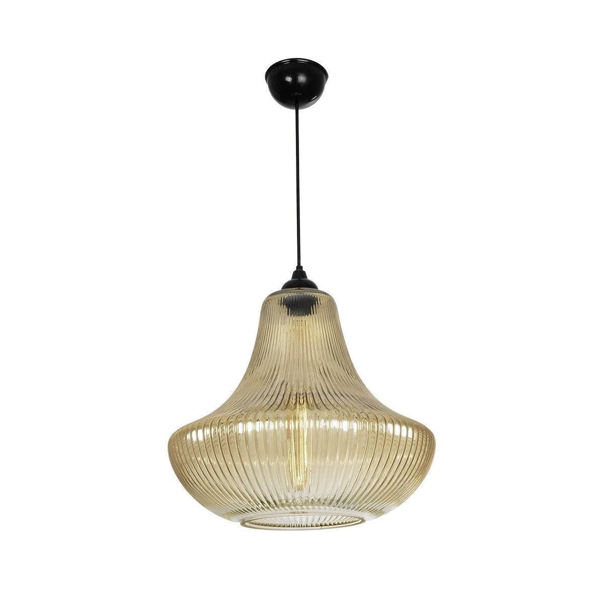 GLOBOSTAR® VERRE 206-0022 Μοντέρνο Κρεμαστό Φωτιστικό Οροφής με Ντουί 1 x E27 AC 220-240V IP20 - Mελί - Μ38 x Π38 x Υ34cm