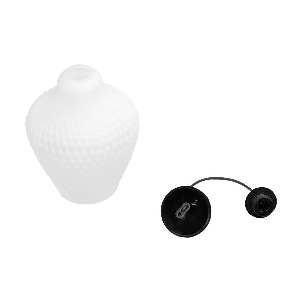 GLOBOSTAR® SKLO 206-0023 Μοντέρνο Κρεμαστό Φωτιστικό Οροφής με Ντουί 1 x E27 AC 220-240V IP20 - Λευκό - Μ22 x Π22 x Υ31cm - ledmania.gr