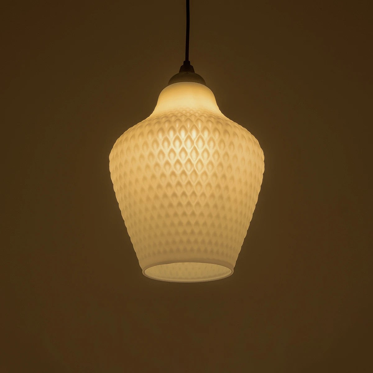 GLOBOSTAR® SKLO 206-0023 Μοντέρνο Κρεμαστό Φωτιστικό Οροφής με Ντουί 1 x E27 AC 220-240V IP20 - Λευκό - Μ22 x Π22 x Υ31cm - ledmania.gr