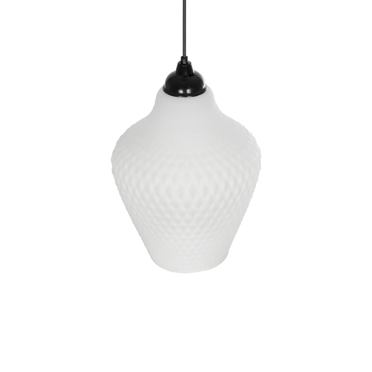 GLOBOSTAR® SKLO 206-0023 Μοντέρνο Κρεμαστό Φωτιστικό Οροφής με Ντουί 1 x E27 AC 220-240V IP20 - Λευκό - Μ22 x Π22 x Υ31cm - ledmania.gr