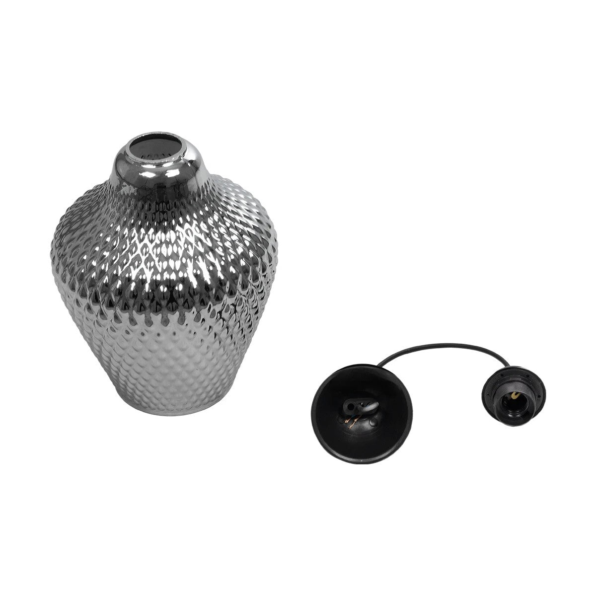 GLOBOSTAR® SKLO 206-0024 Μοντέρνο Κρεμαστό Φωτιστικό Οροφής με Ντουί 1 x E27 AC 220-240V IP20 - Μαύρο Φιμέ - Μ22 x Π22 x Υ31cm - ledmania.gr