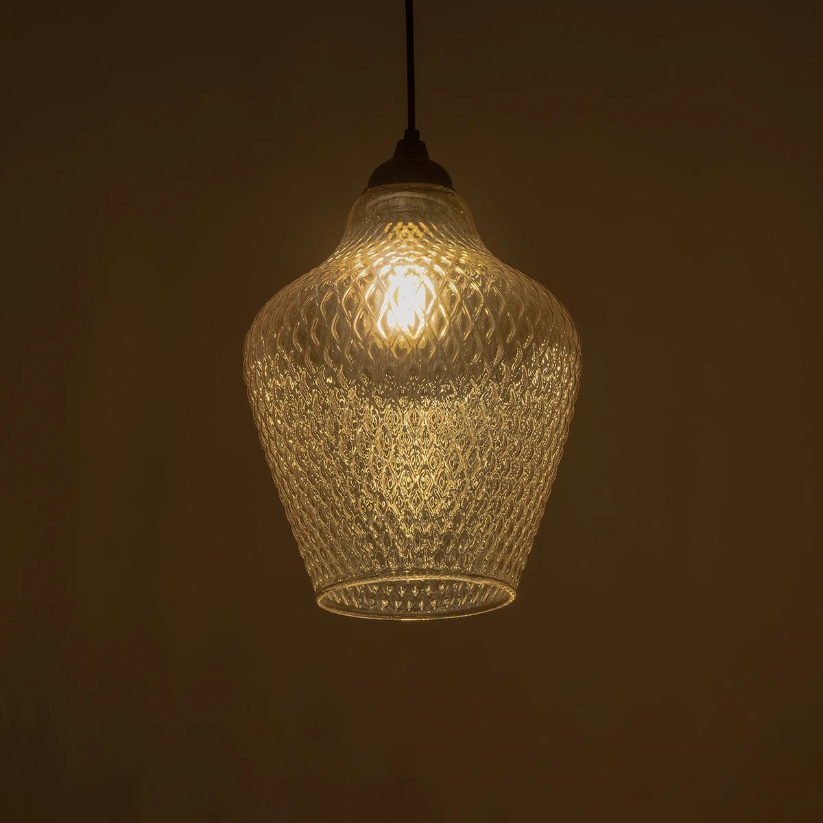 GLOBOSTAR® SKLO 206-0025 Μοντέρνο Κρεμαστό Φωτιστικό Οροφής με Ντουί 1 x E27 AC 220-240V IP20 - Mελί - Μ22 x Π22 x Υ31cm - ledmania.gr