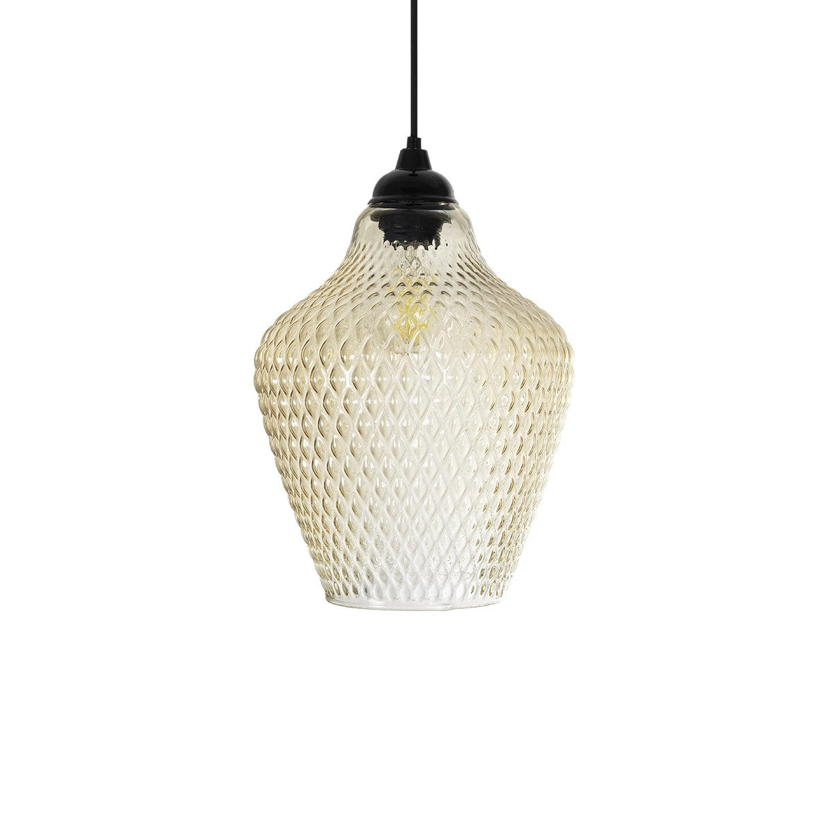 GLOBOSTAR® SKLO 206-0025 Μοντέρνο Κρεμαστό Φωτιστικό Οροφής με Ντουί 1 x E27 AC 220-240V IP20 - Mελί - Μ22 x Π22 x Υ31cm - ledmania.gr