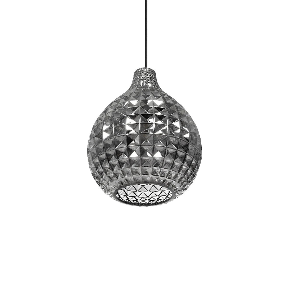 GLOBOSTAR® BASTIK 206-0026 Μοντέρνο Κρεμαστό Φωτιστικό Οροφής με Ντουί 1 x E27 AC 220-240V IP20 - Μαύρο Φιμέ - Μ22 x Π22 x Υ26cm - ledmania.gr