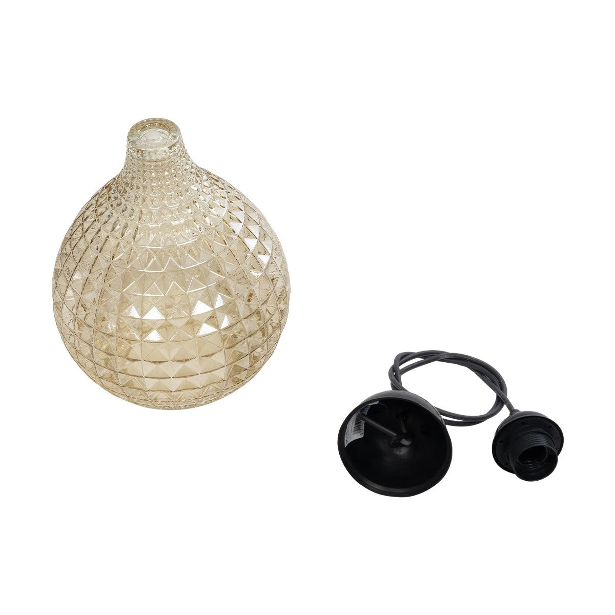 GLOBOSTAR® BASTIK 206-0027 Μοντέρνο Κρεμαστό Φωτιστικό Οροφής με Ντουί 1 x E27 AC 220-240V IP20 - Mελί - Μ22 x Π22 x Υ26cm - ledmania.gr