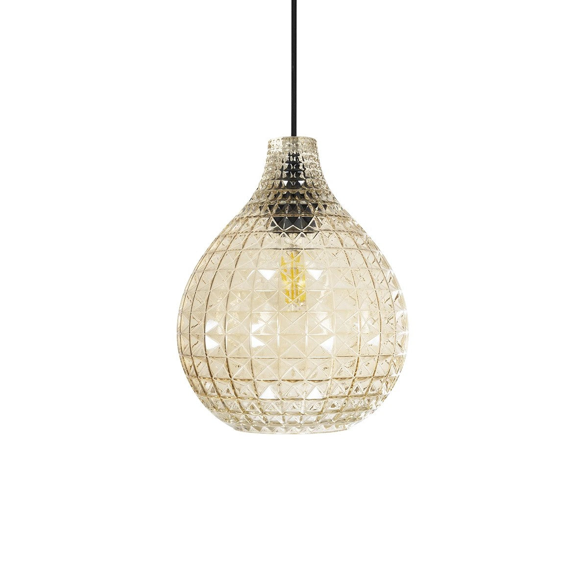 GLOBOSTAR® BASTIK 206-0027 Μοντέρνο Κρεμαστό Φωτιστικό Οροφής με Ντουί 1 x E27 AC 220-240V IP20 - Mελί - Μ22 x Π22 x Υ26cm - ledmania.gr