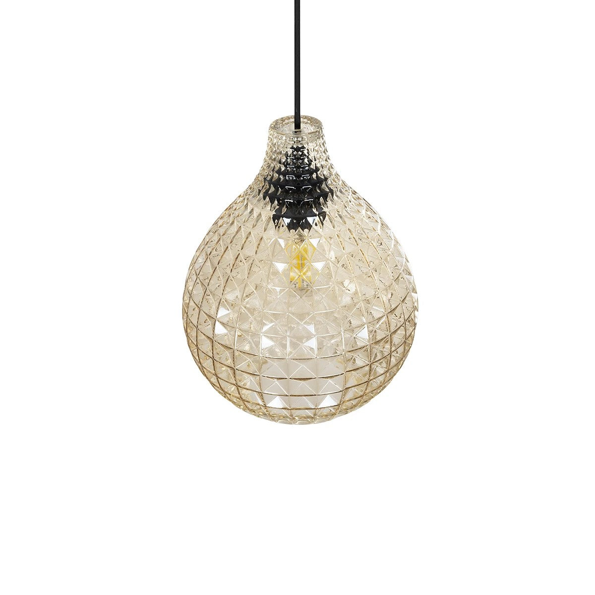 GLOBOSTAR® BASTIK 206-0027 Μοντέρνο Κρεμαστό Φωτιστικό Οροφής με Ντουί 1 x E27 AC 220-240V IP20 - Mελί - Μ22 x Π22 x Υ26cm - ledmania.gr