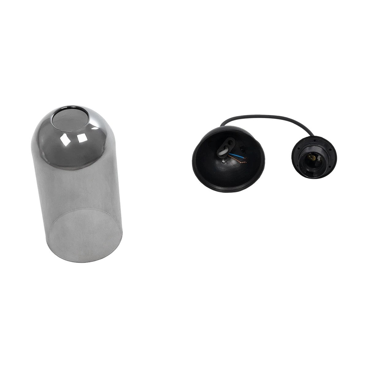 GLOBOSTAR® TUBE 206-0030 Μοντέρνο Κρεμαστό Φωτιστικό Οροφής με Ντουί 1 x E27 AC 220-240V IP20 - Μαύρο Φιμέ - Μ10 x Π10 x Υ24cm - ledmania.gr