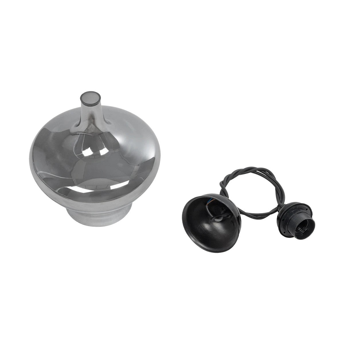 GLOBOSTAR® OVOCE 206-0032 Μοντέρνο Κρεμαστό Φωτιστικό Οροφής με Ντουί 1 x E27 AC 220-240V IP20 - Μαύρο Φιμέ - Μ20 x Π20 x Υ22cm - ledmania.gr