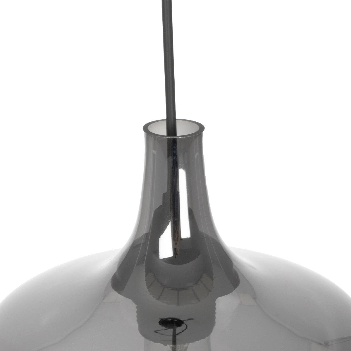 GLOBOSTAR® OVOCE 206-0032 Μοντέρνο Κρεμαστό Φωτιστικό Οροφής με Ντουί 1 x E27 AC 220-240V IP20 - Μαύρο Φιμέ - Μ20 x Π20 x Υ22cm - ledmania.gr