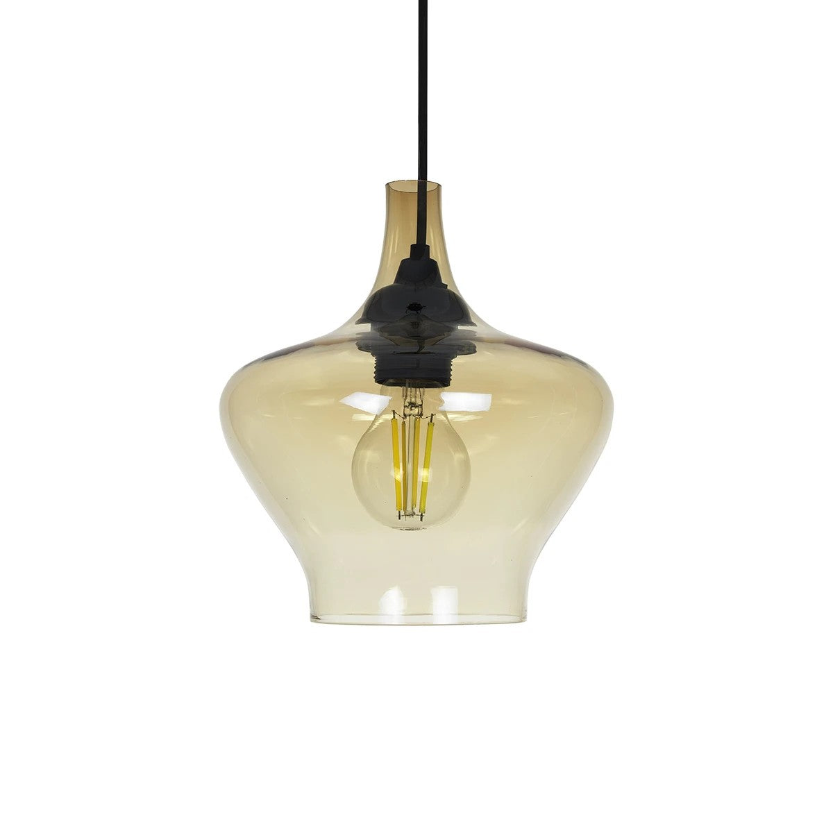 GLOBOSTAR® OVOCE 206-0033 Μοντέρνο Κρεμαστό Φωτιστικό Οροφής με Ντουί 1 x E27 AC 220-240V IP20 - Mελί - Μ20 x Π20 x Υ22cm - ledmania.gr