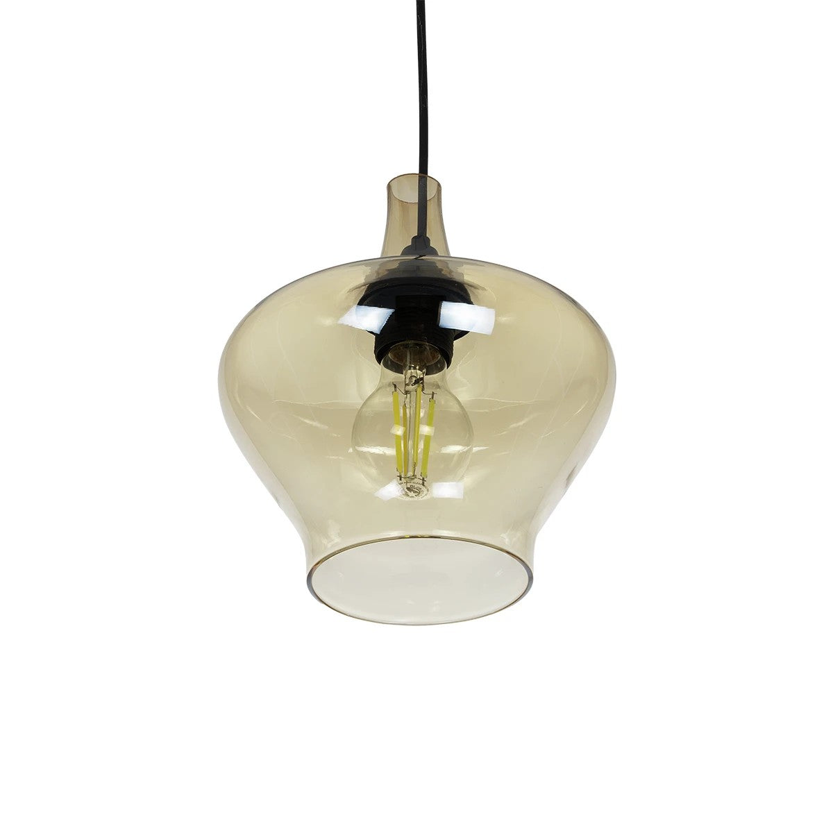 GLOBOSTAR® OVOCE 206-0033 Μοντέρνο Κρεμαστό Φωτιστικό Οροφής με Ντουί 1 x E27 AC 220-240V IP20 - Mελί - Μ20 x Π20 x Υ22cm - ledmania.gr