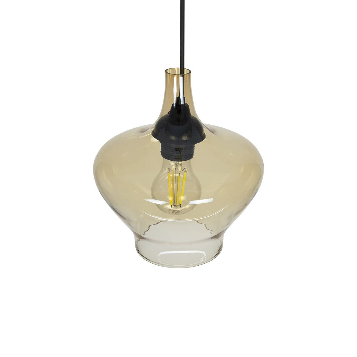 GLOBOSTAR® OVOCE 206-0033 Μοντέρνο Κρεμαστό Φωτιστικό Οροφής με Ντουί 1 x E27 AC 220-240V IP20 - Mελί - Μ20 x Π20 x Υ22cm - ledmania.gr