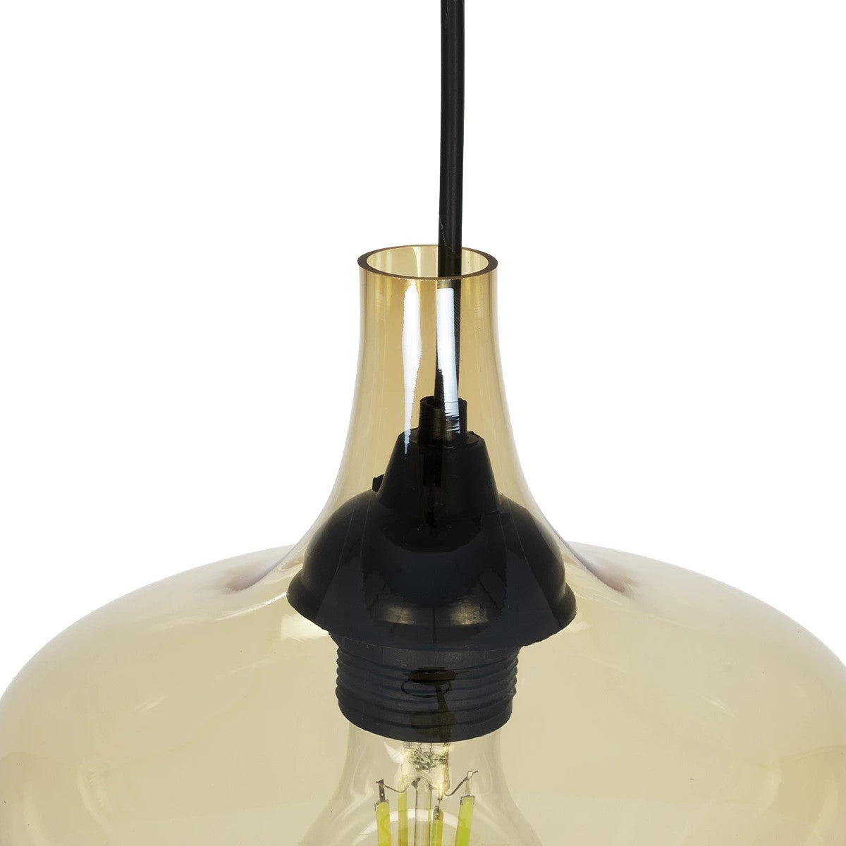 GLOBOSTAR® OVOCE 206-0033 Μοντέρνο Κρεμαστό Φωτιστικό Οροφής με Ντουί 1 x E27 AC 220-240V IP20 - Mελί - Μ20 x Π20 x Υ22cm - ledmania.gr