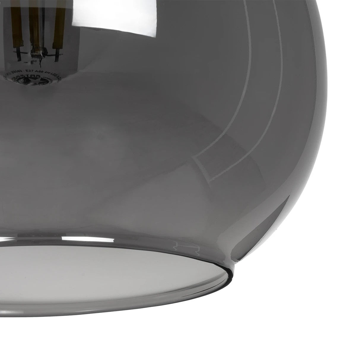 GLOBOSTAR® ΤΟΝΕ 206-0034 Μοντέρνο Κρεμαστό Φωτιστικό Οροφής με Ντουί 1 x E27 AC 220-240V IP20 - Μαύρο Φιμέ - Μ20 x Π20 x Υ36cm - ledmania.gr