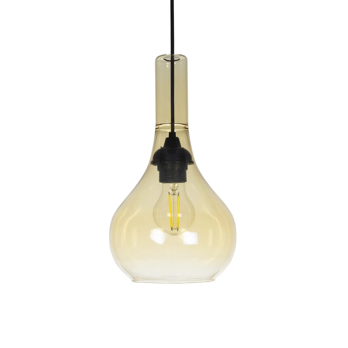 GLOBOSTAR® ΤΟΝΕ 206-0035 Μοντέρνο Κρεμαστό Φωτιστικό Οροφής με Ντουί 1 x E27 AC 220-240V IP20 - Mελί - Μ20 x Π20 x Υ36cm - ledmania.gr