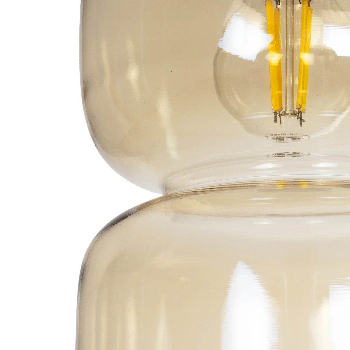 GLOBOSTAR® PIAGE 206-0037 Μοντέρνο Κρεμαστό Φωτιστικό Οροφής με Ντουί 1 x E27 AC 220-240V IP20 - Mελί - Μ17 x Π17 x Υ25cm